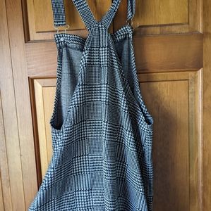 Plaid overall dress